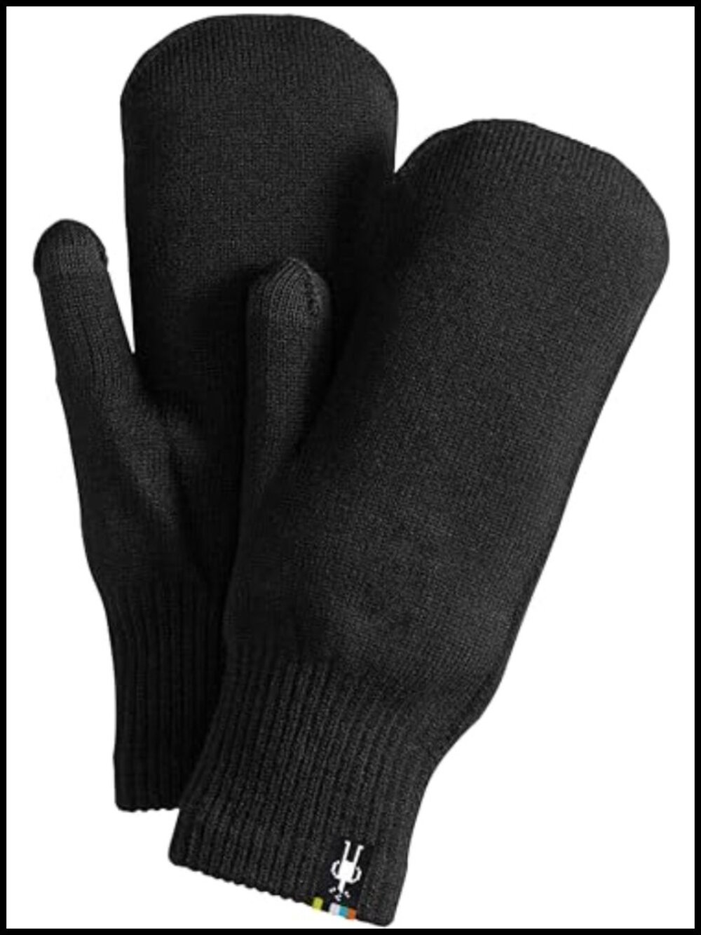 Merino Wool Blend Knit Mittens Touchscreen Thumb Rib Cuffs Cold Weather Unisex